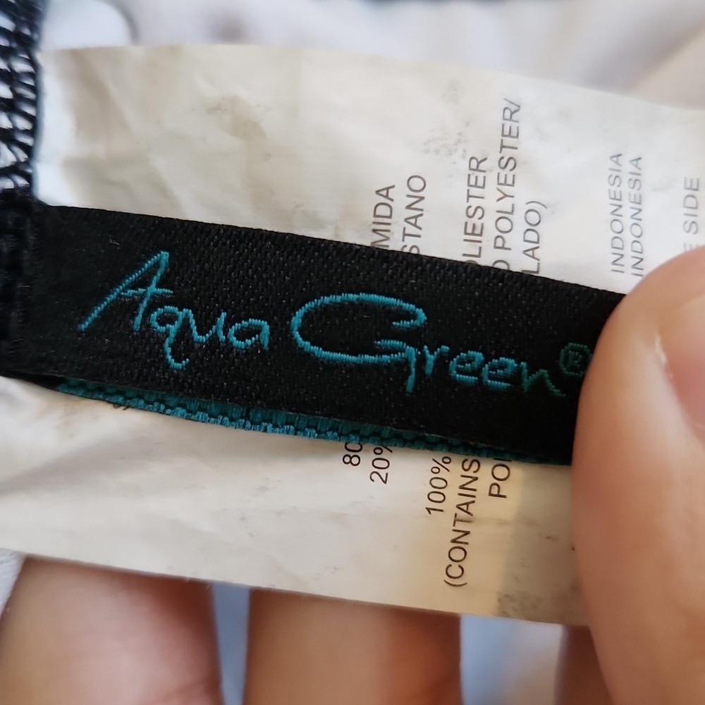 Aqua Green Twist Front One Piece Swimsuit - Picture 3 of 5